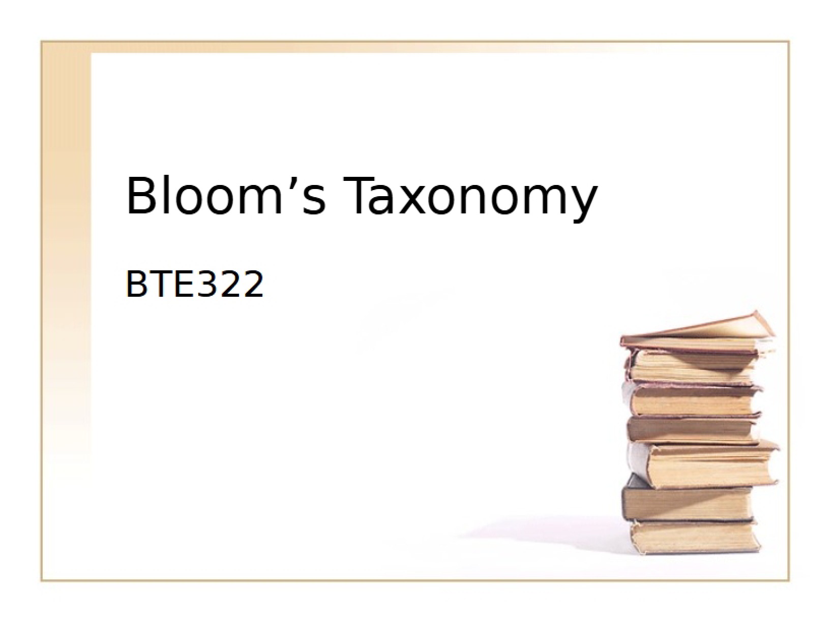 Taxonomy of Bloom