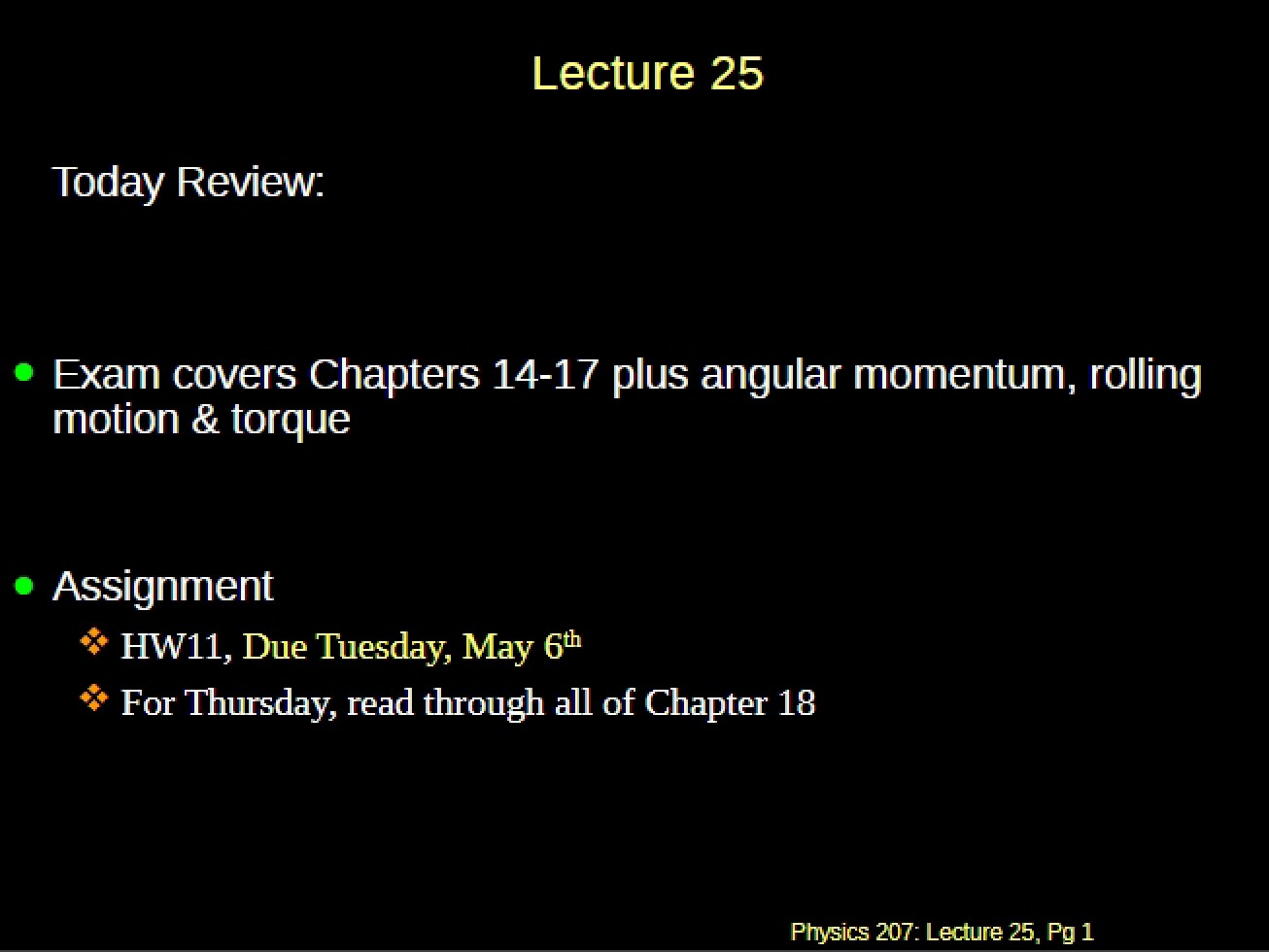 Physics 207 Lecture Slides