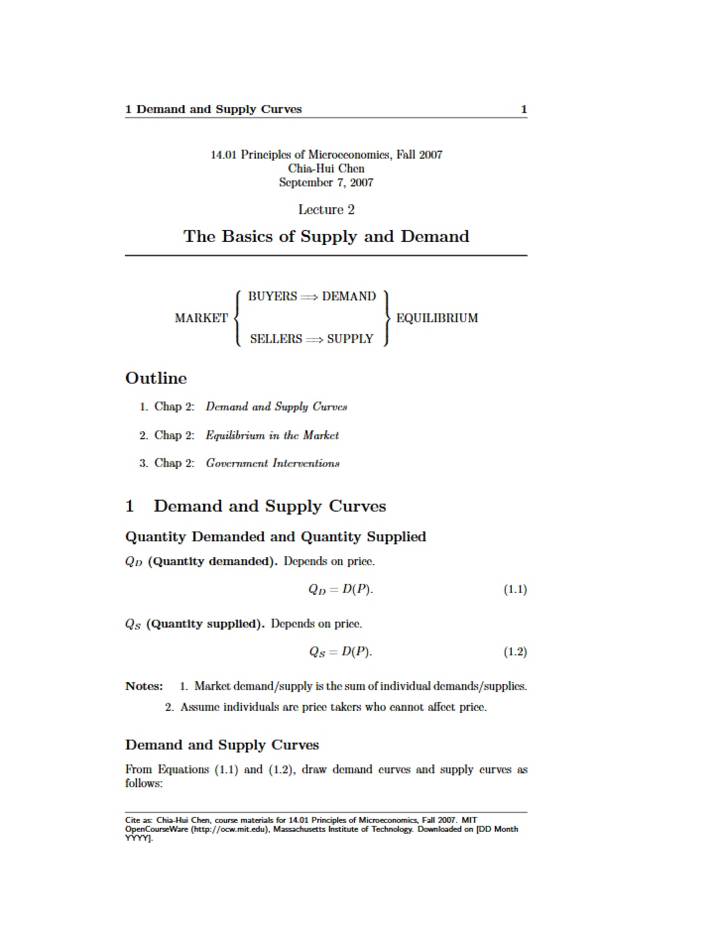 Supply and Demand Fundamentals