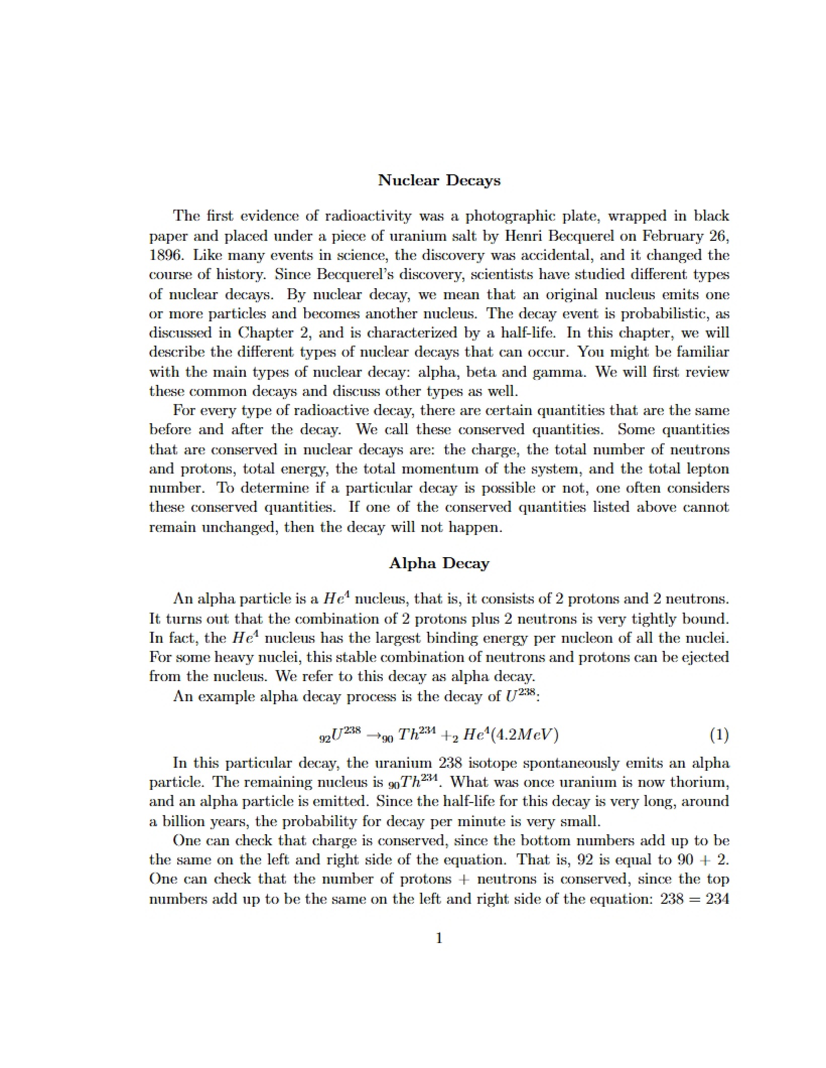 Decays of Nuclei