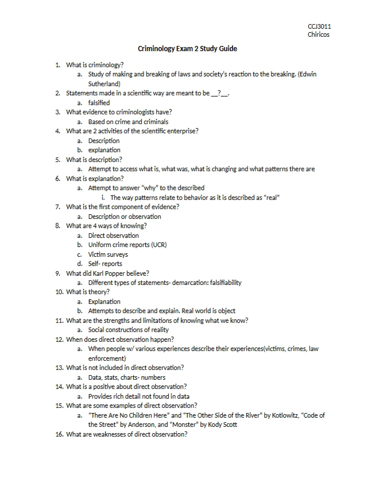 Basics of Criminology