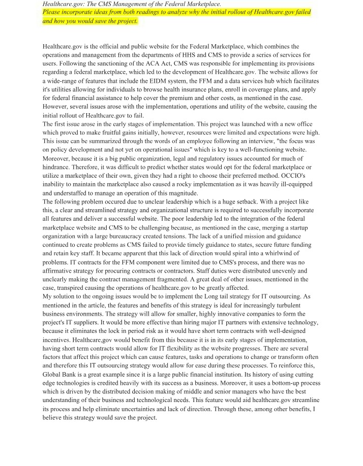 Analysis of Healthcare Failure