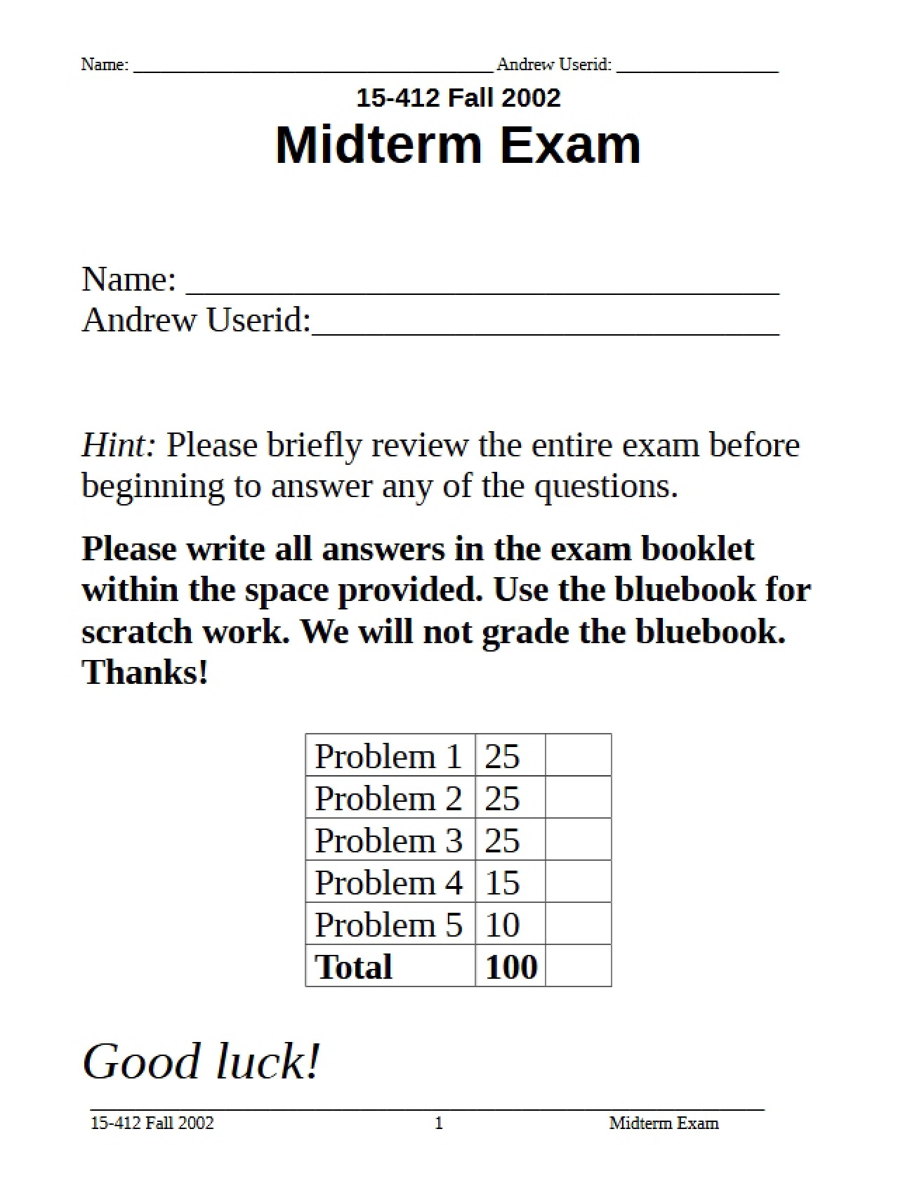 OS Practicum Exam