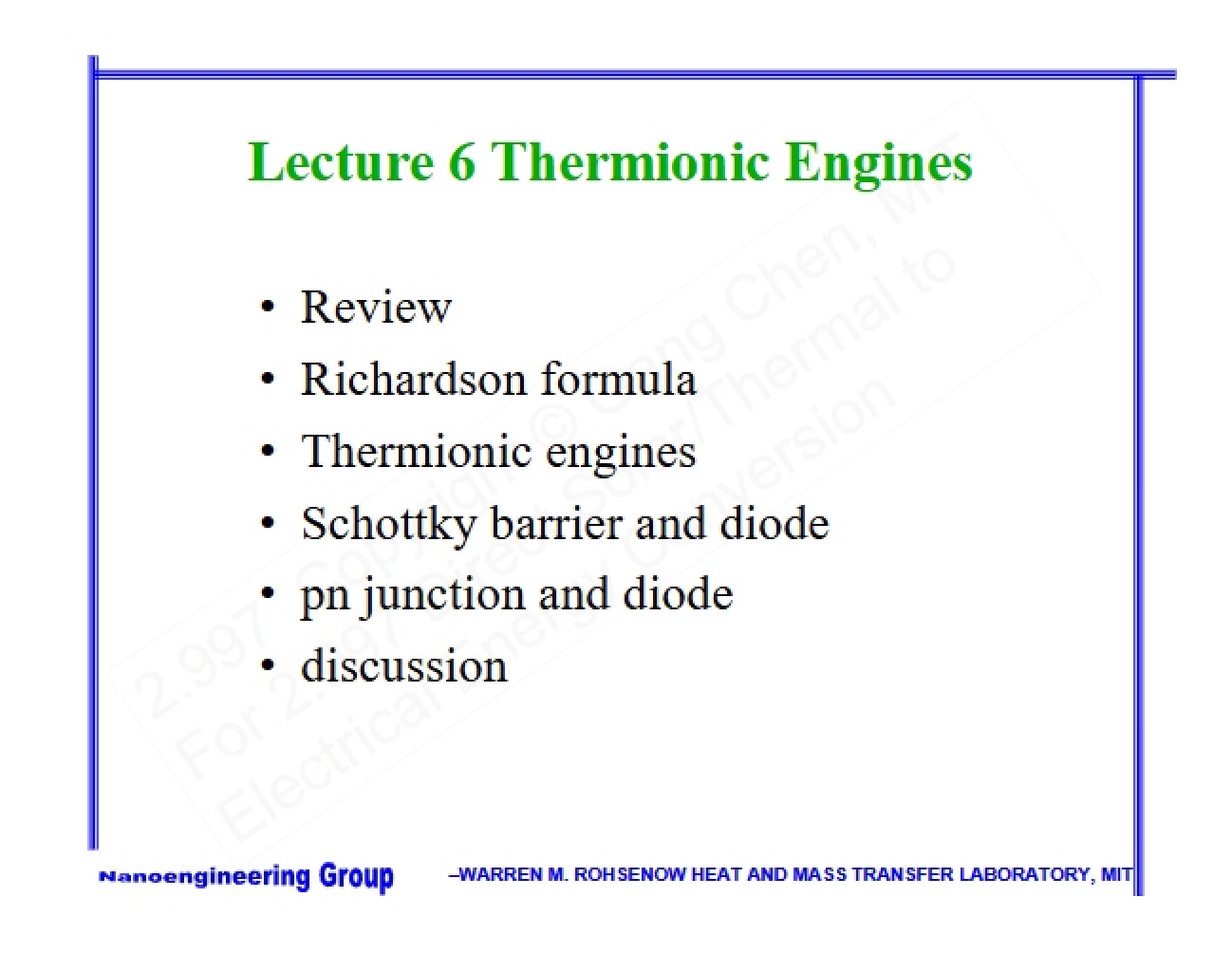 Engines: Thermionic