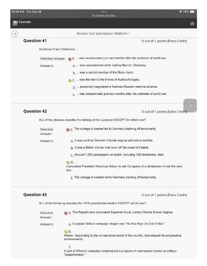 Review for Midterm 1 Test Submission