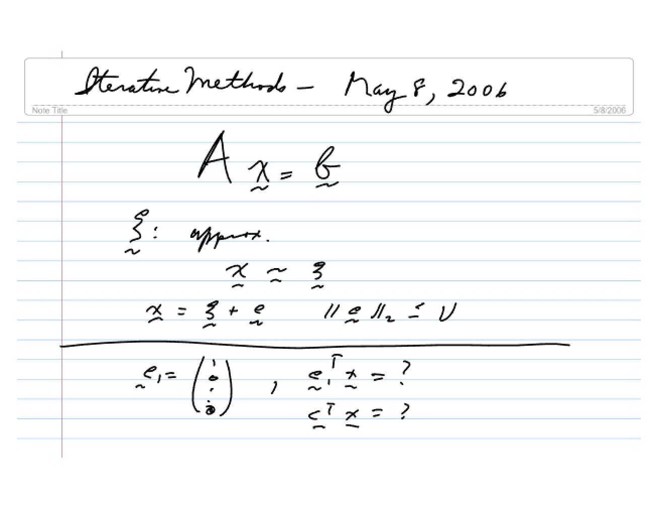 Advanced Methods in Matrix Computations Study Notes (Set 2)