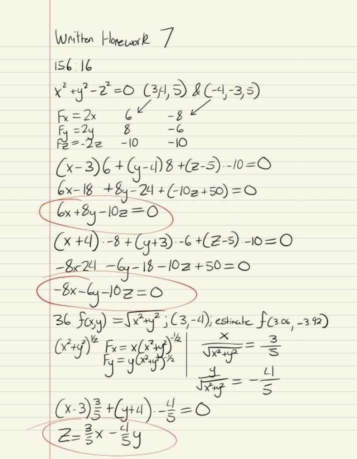 Written Homework 7 - Calculus 3