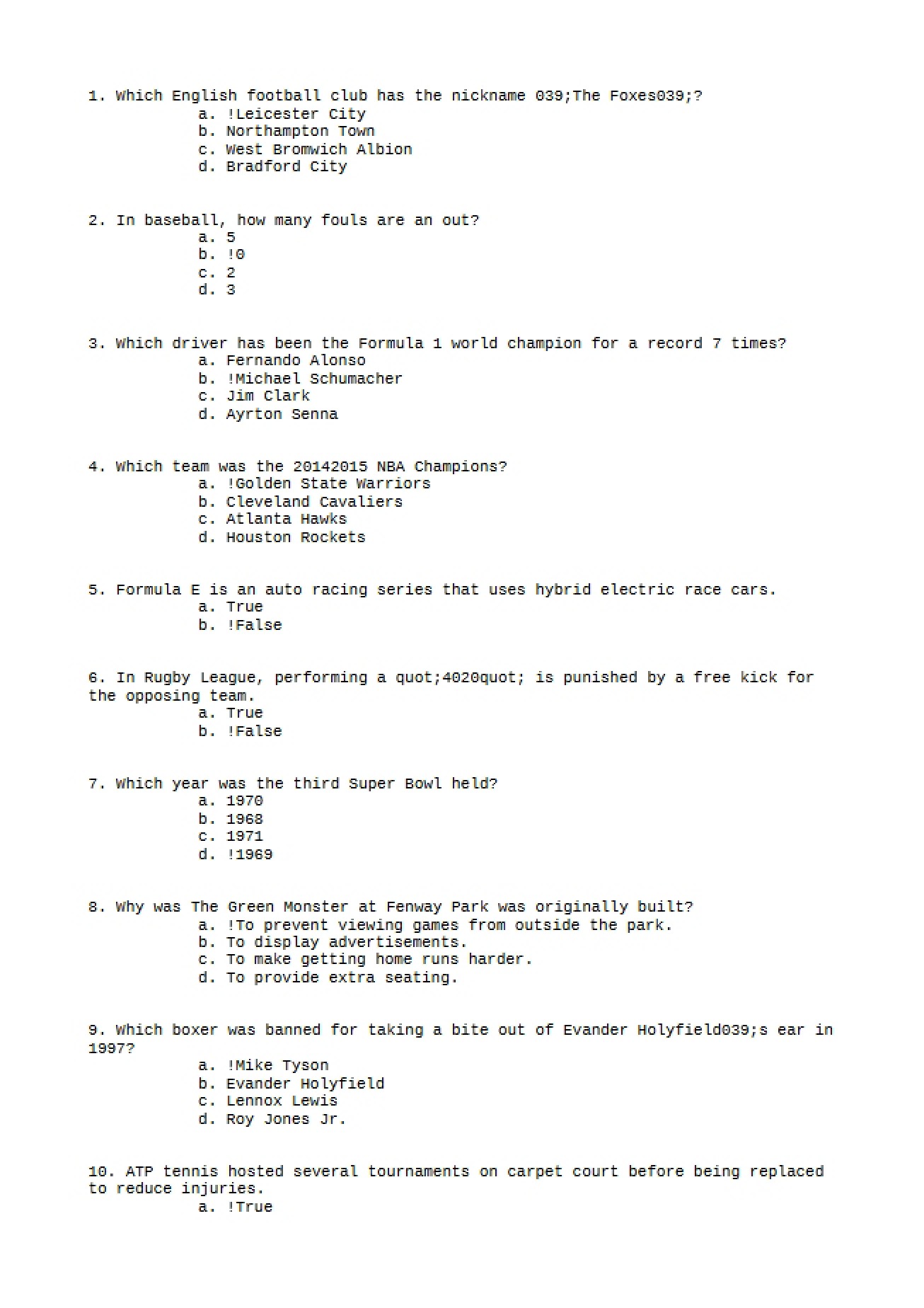 Prose Fiction Writing Exam