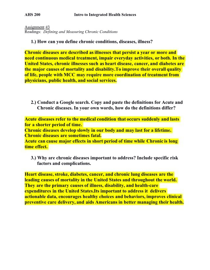 Assignment 3 - AHS 200