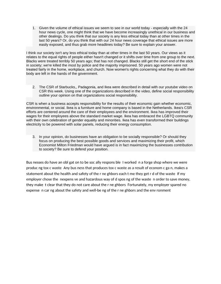Are We Becoming Ethical Examining Issues in Today's Society
