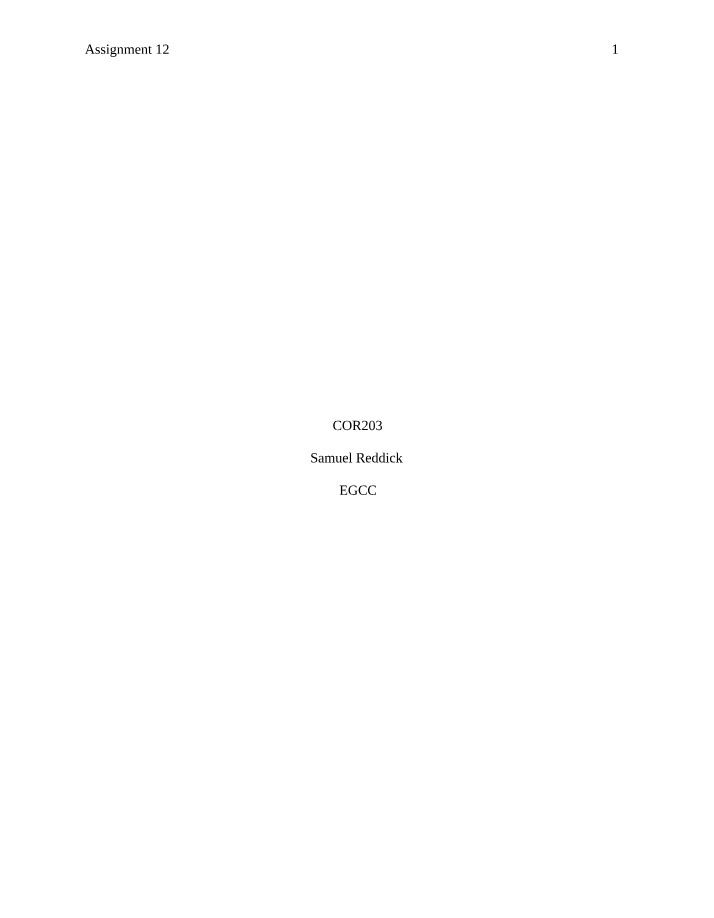 COR202 - Assignment 12
