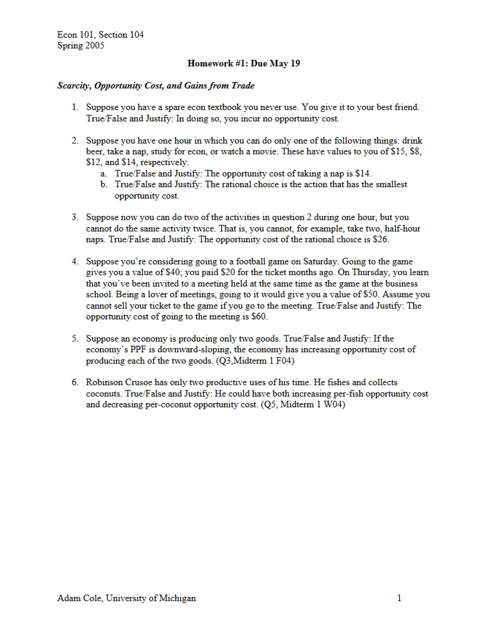 First Homework