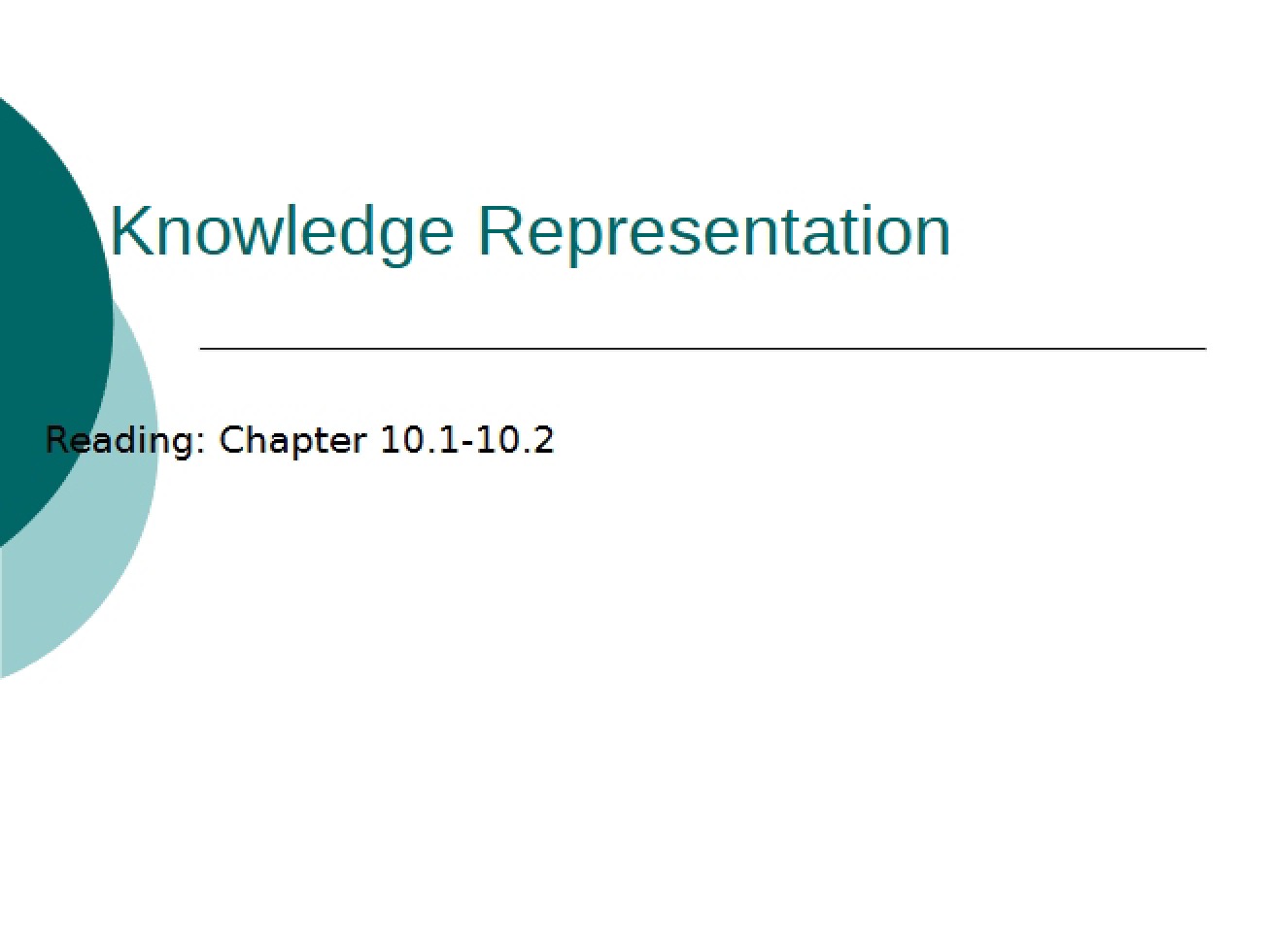 Representation of Knowledge