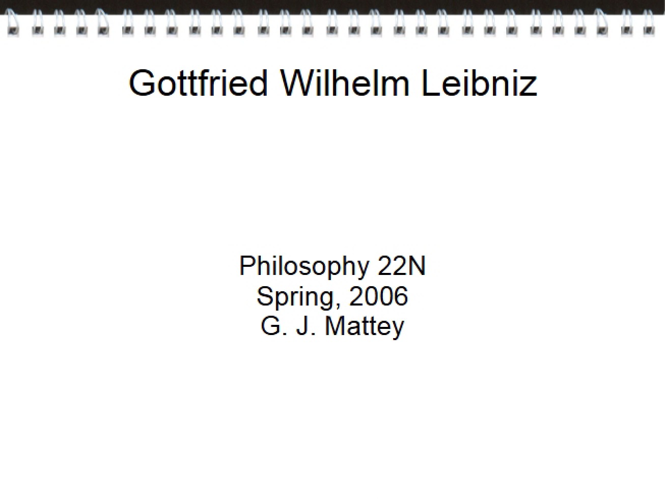 Examination of Gottfried Wilhelm Leibniz