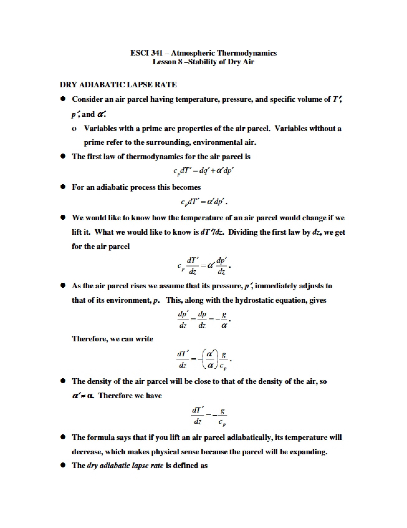 Thermodynamic Principles in Atmospheres