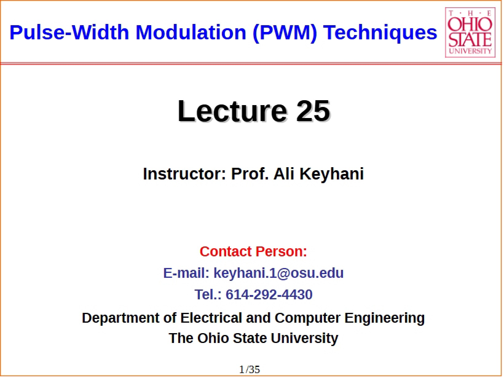 Techniques for PWM