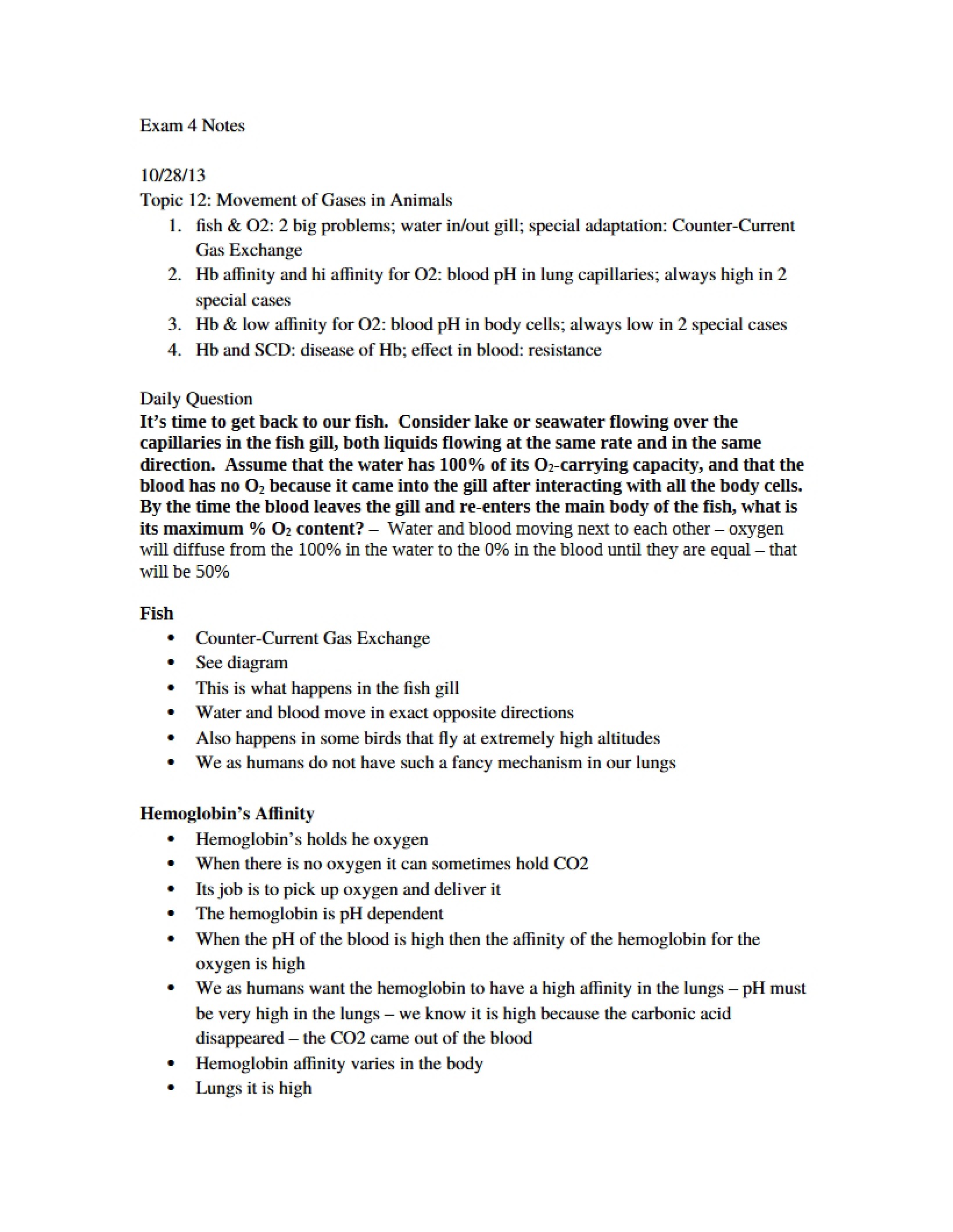 Notes for Exam 4