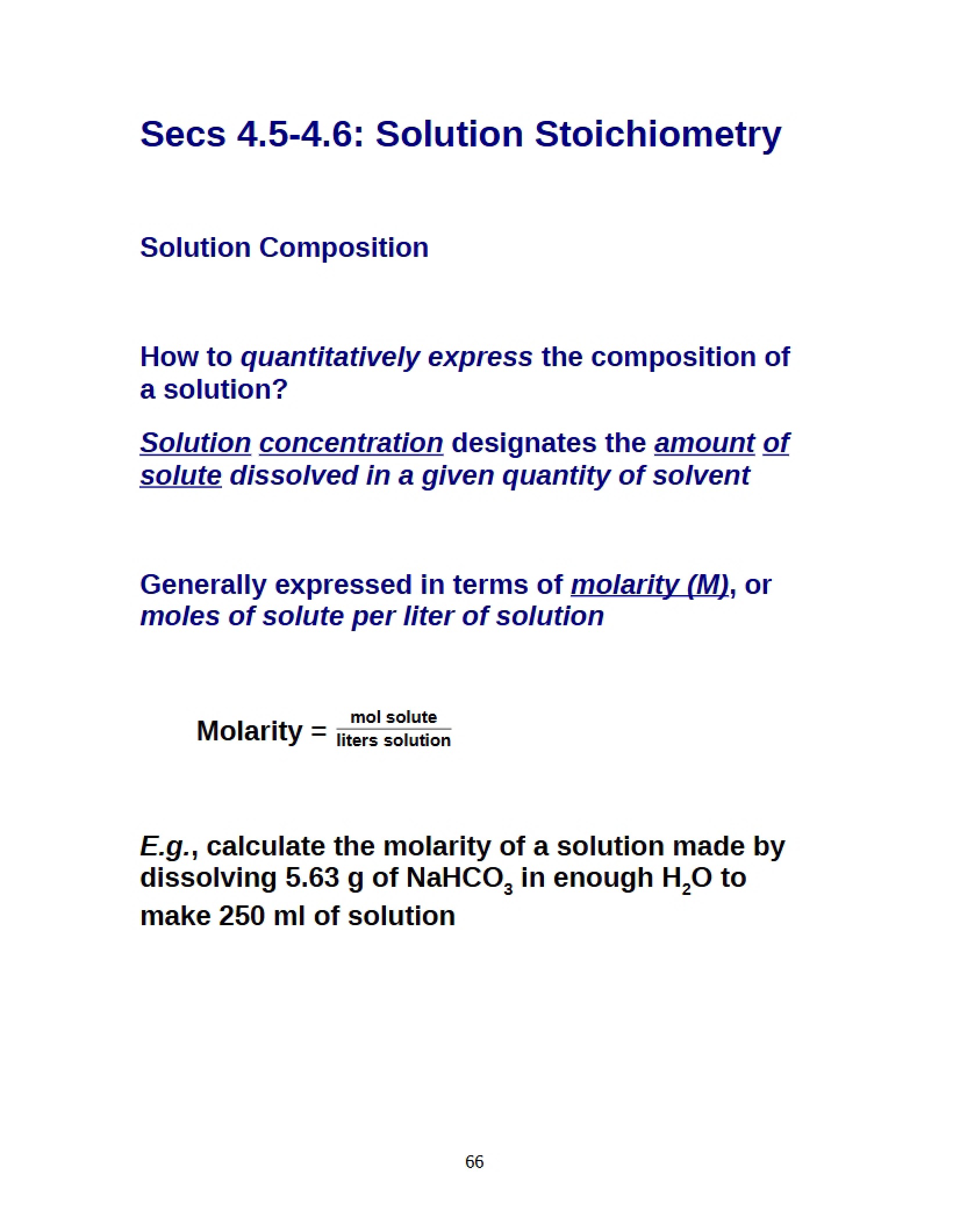 Stoichiometry of Solutions
