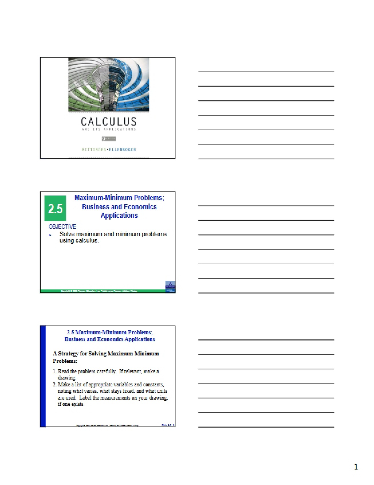 Applications of Calculus - Business Calculus