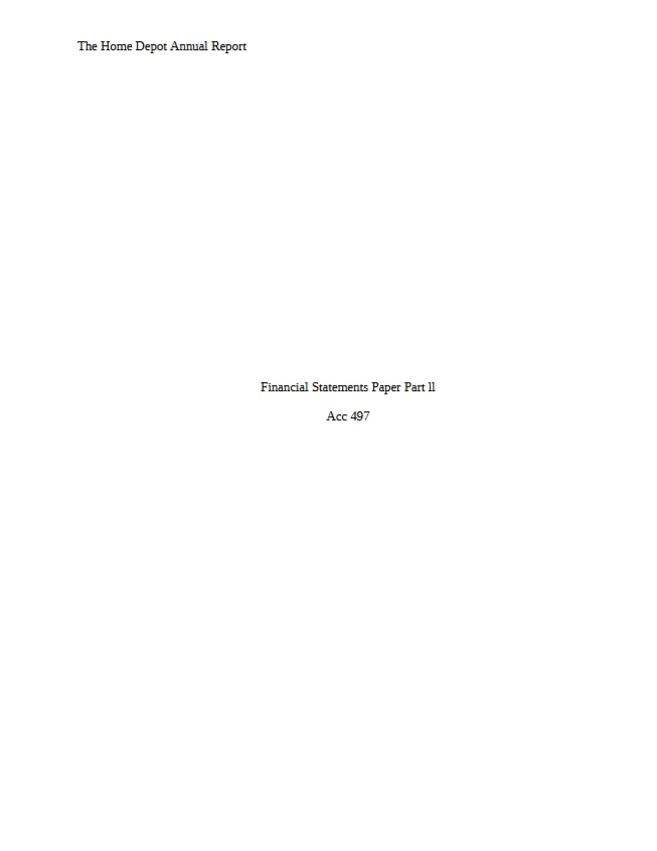 Financial Statements Paper Part II