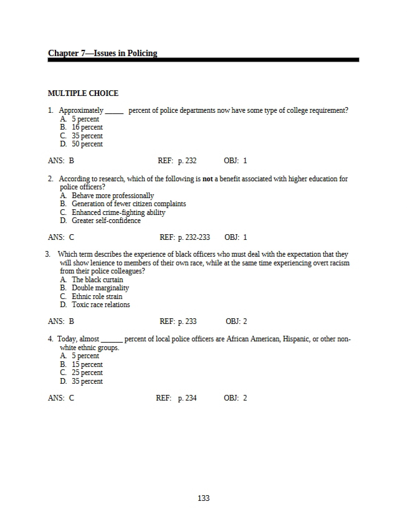 Issues in Policing - Chapter Seven