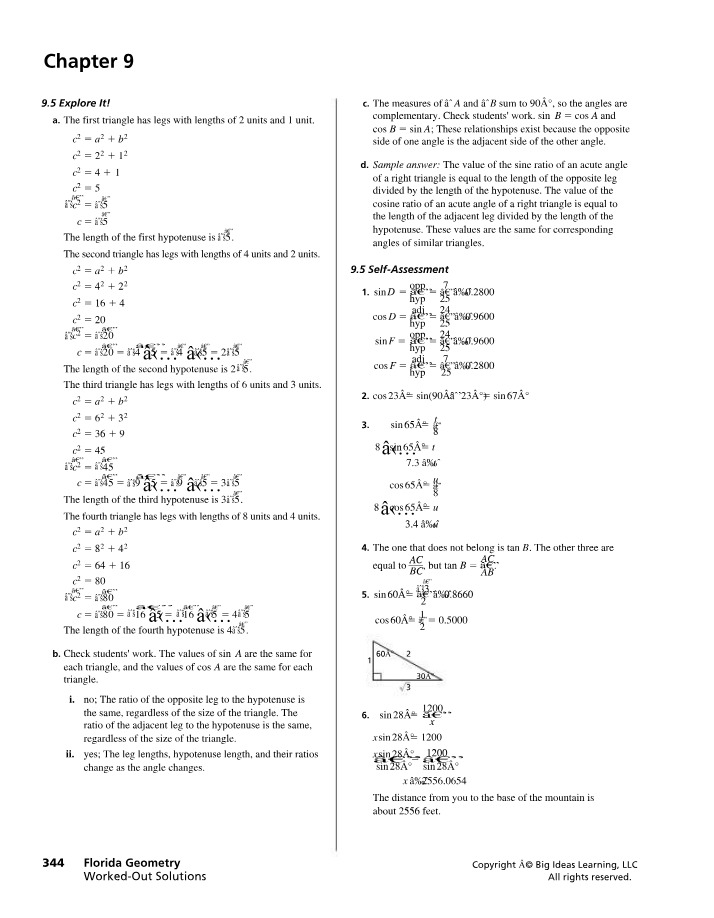 Worked-Out Solutions for Chapter 9