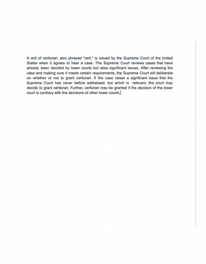 Writ of Certiorari - Supreme Court Explained