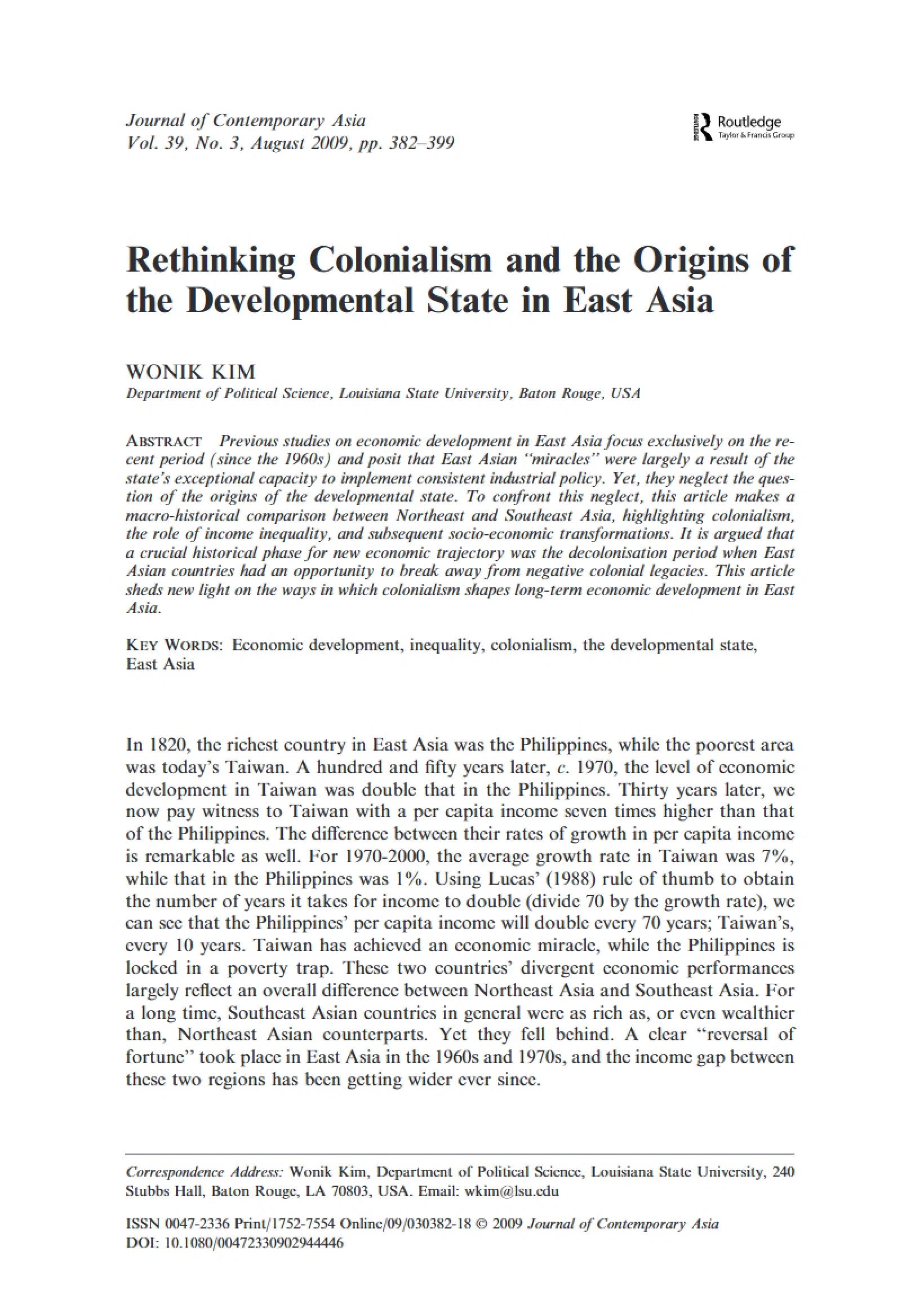 Colonialism Reconsidered