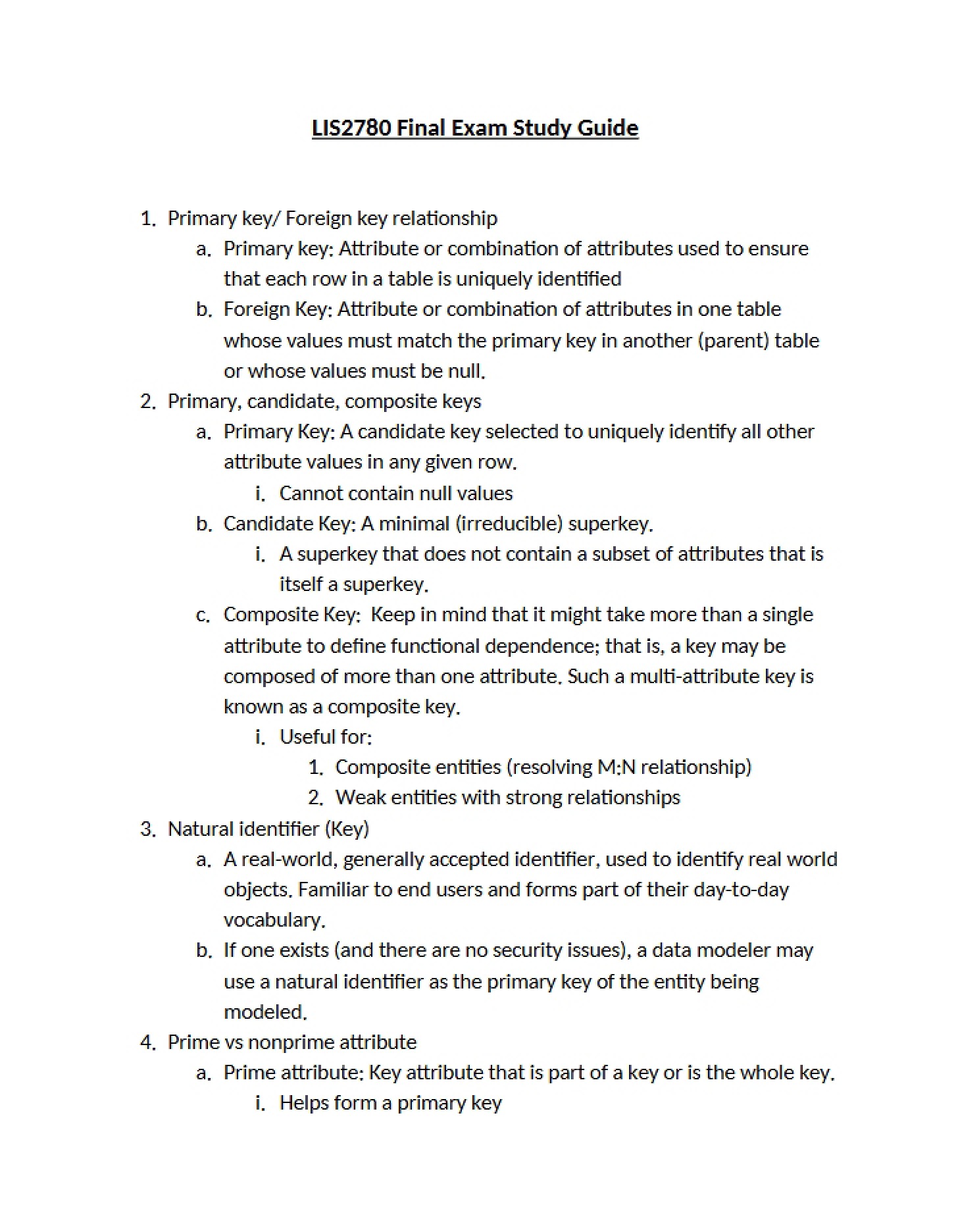 Comprehensive Term Final Prep