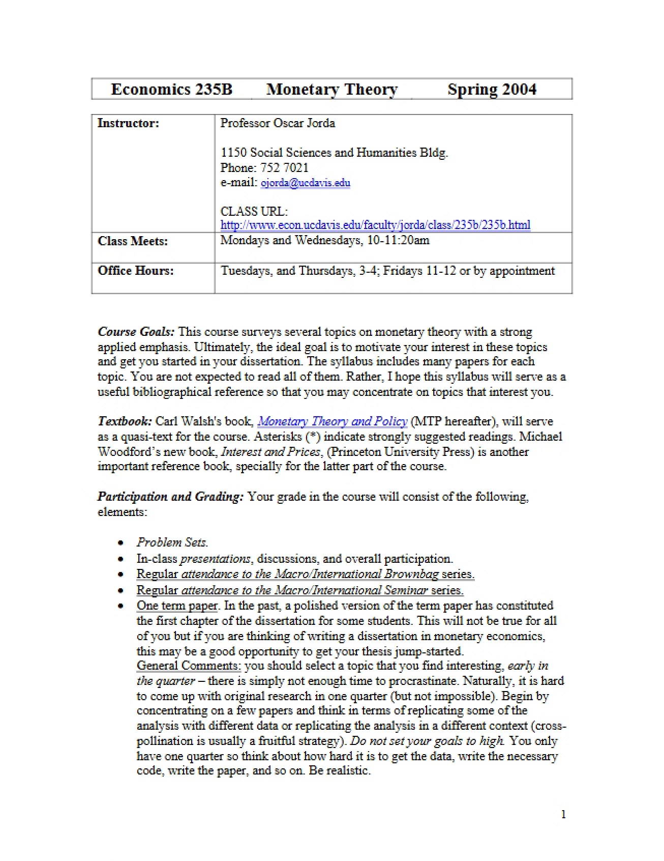 Public Economics Syllabus