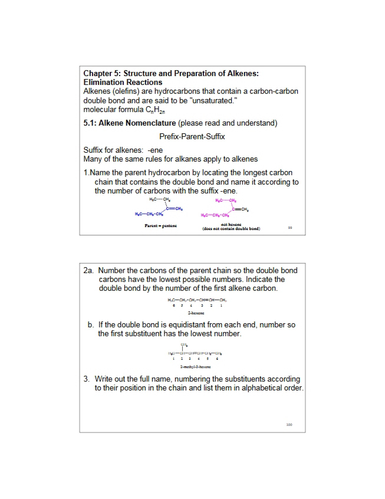 Alkenes Preparation and Structure