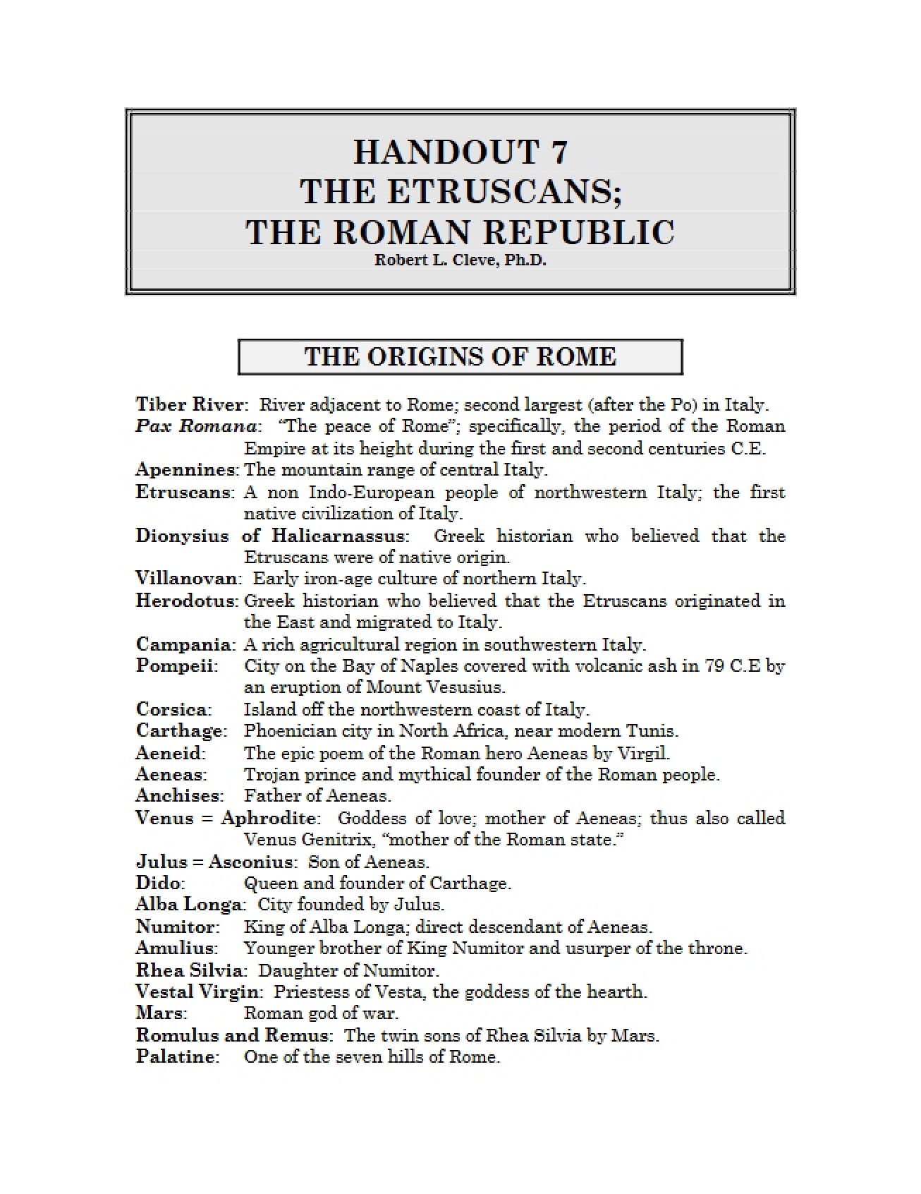 Rome Origins