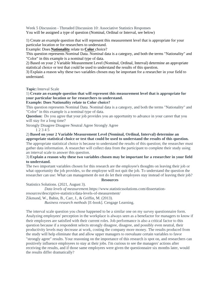 Measurement Levels - Nominal, Ordinal, and Interval