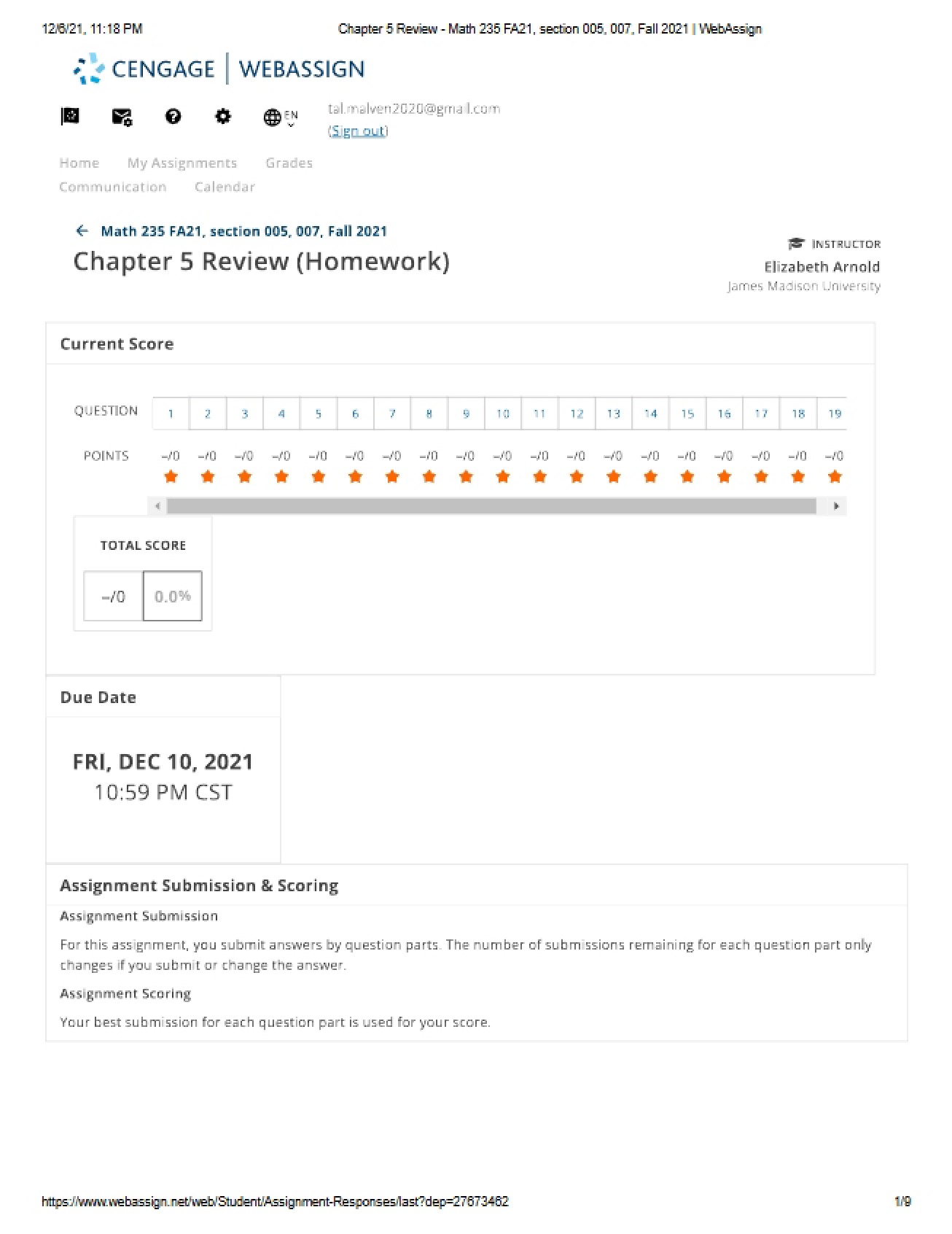 Review of the Fifth Chapter of a Calculus Course