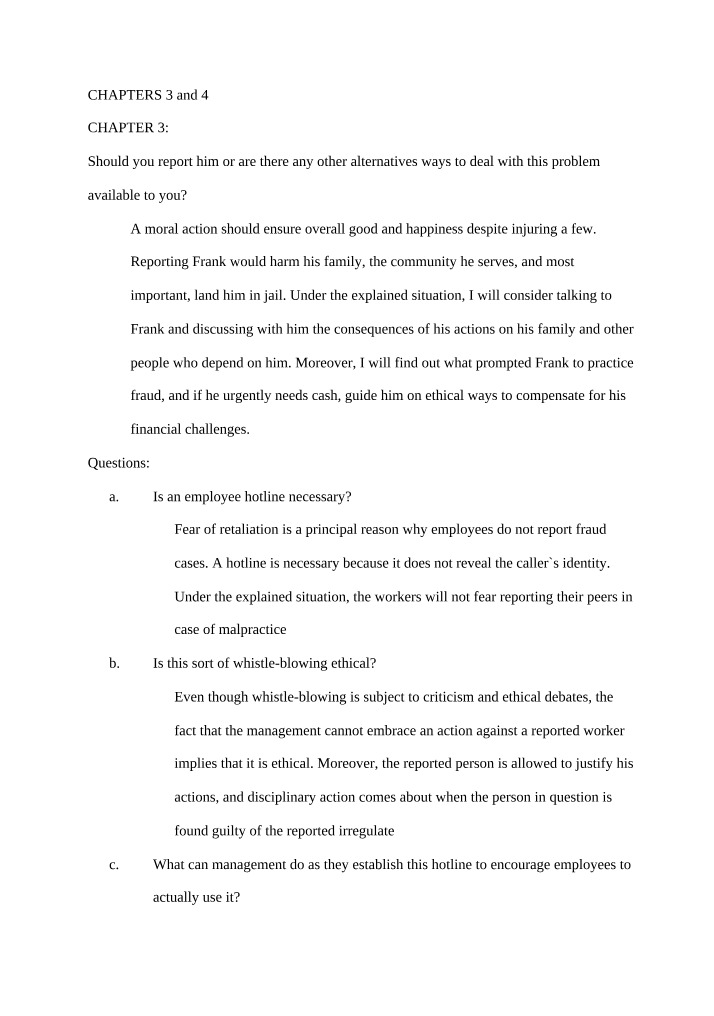 Chapters 3 and 4 Paper