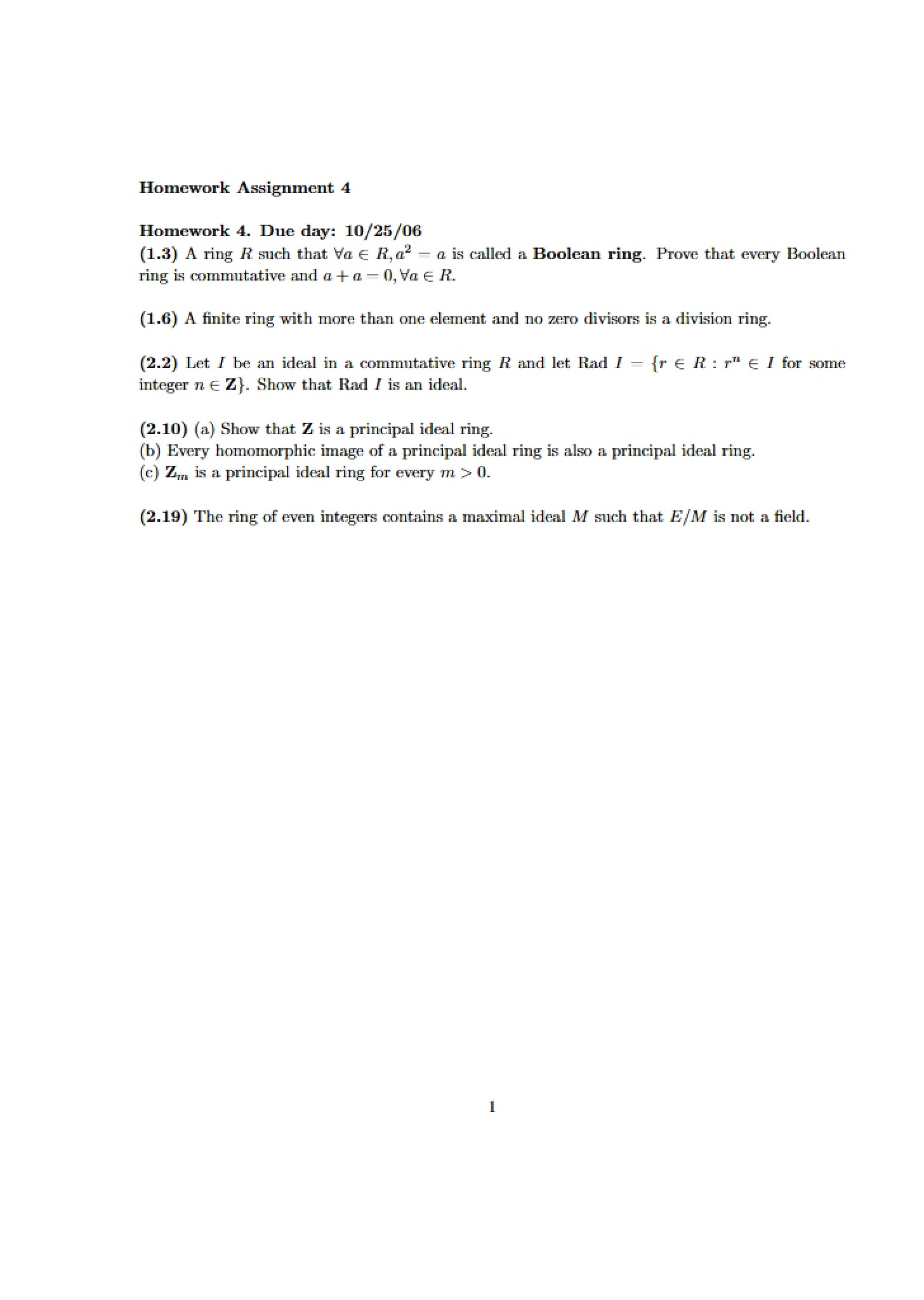 Assignment Four