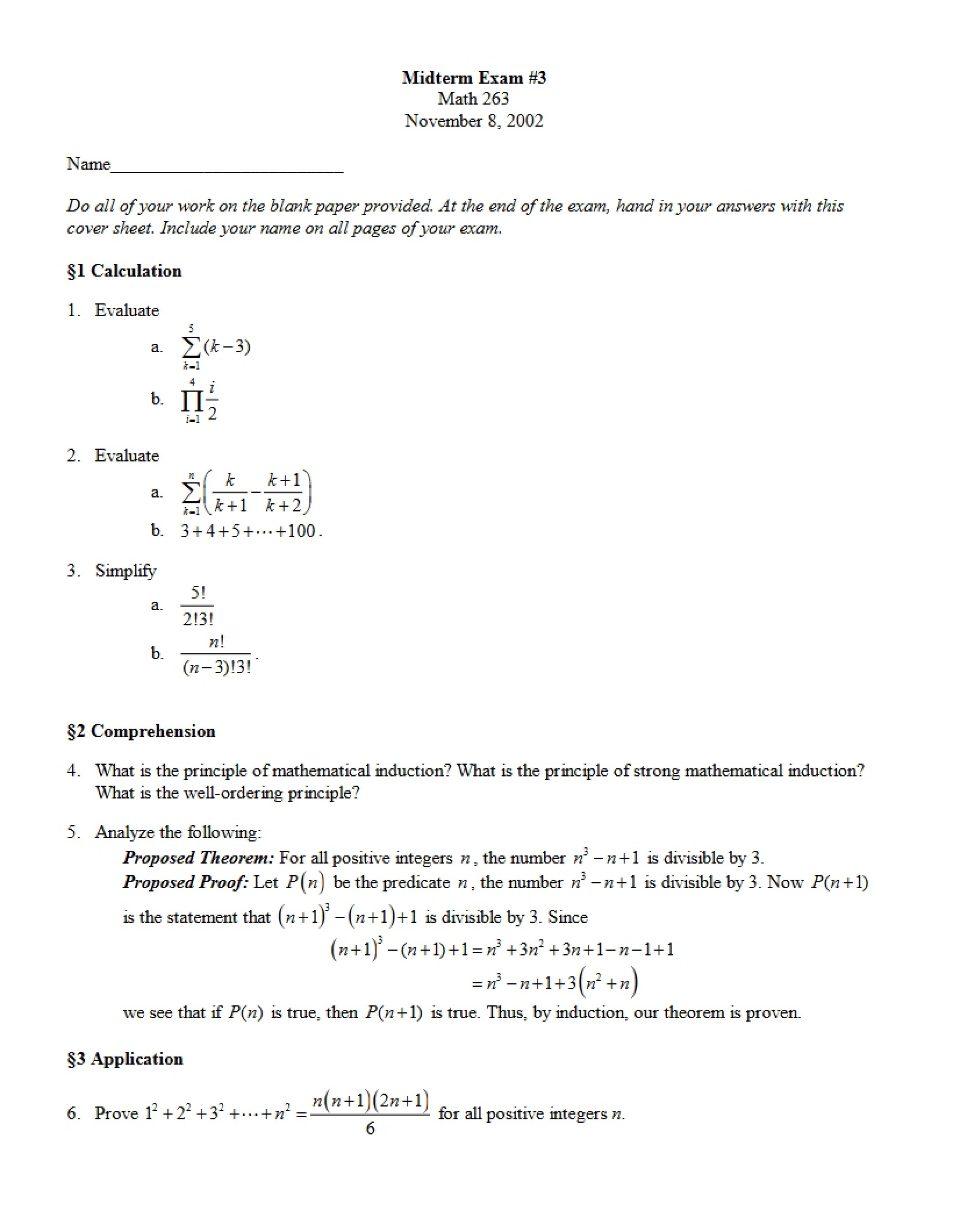 Third Midterm Exam