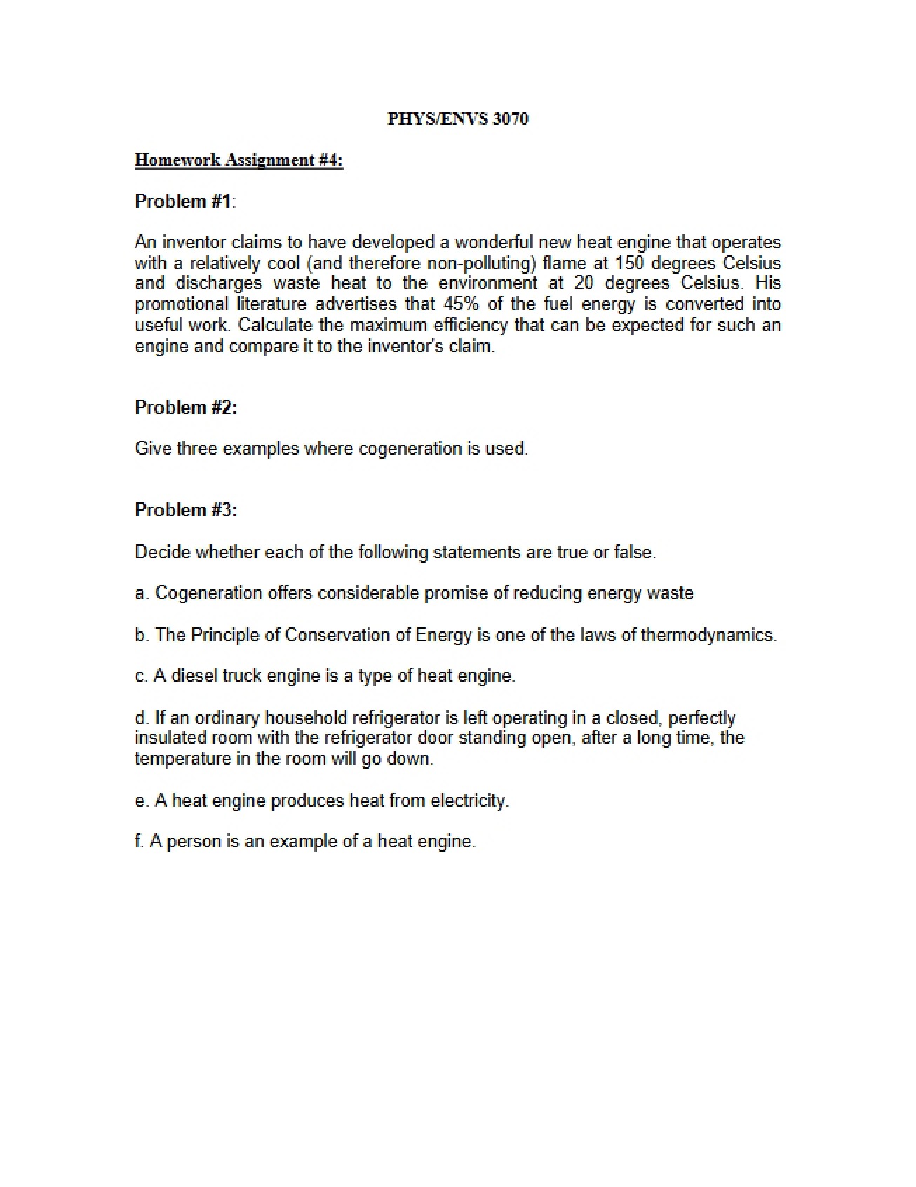 Fourth Homework Assignment