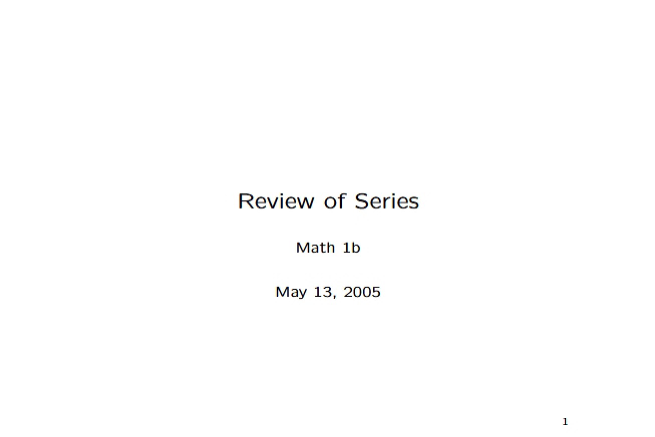 Presentation Slides on Series Sequences