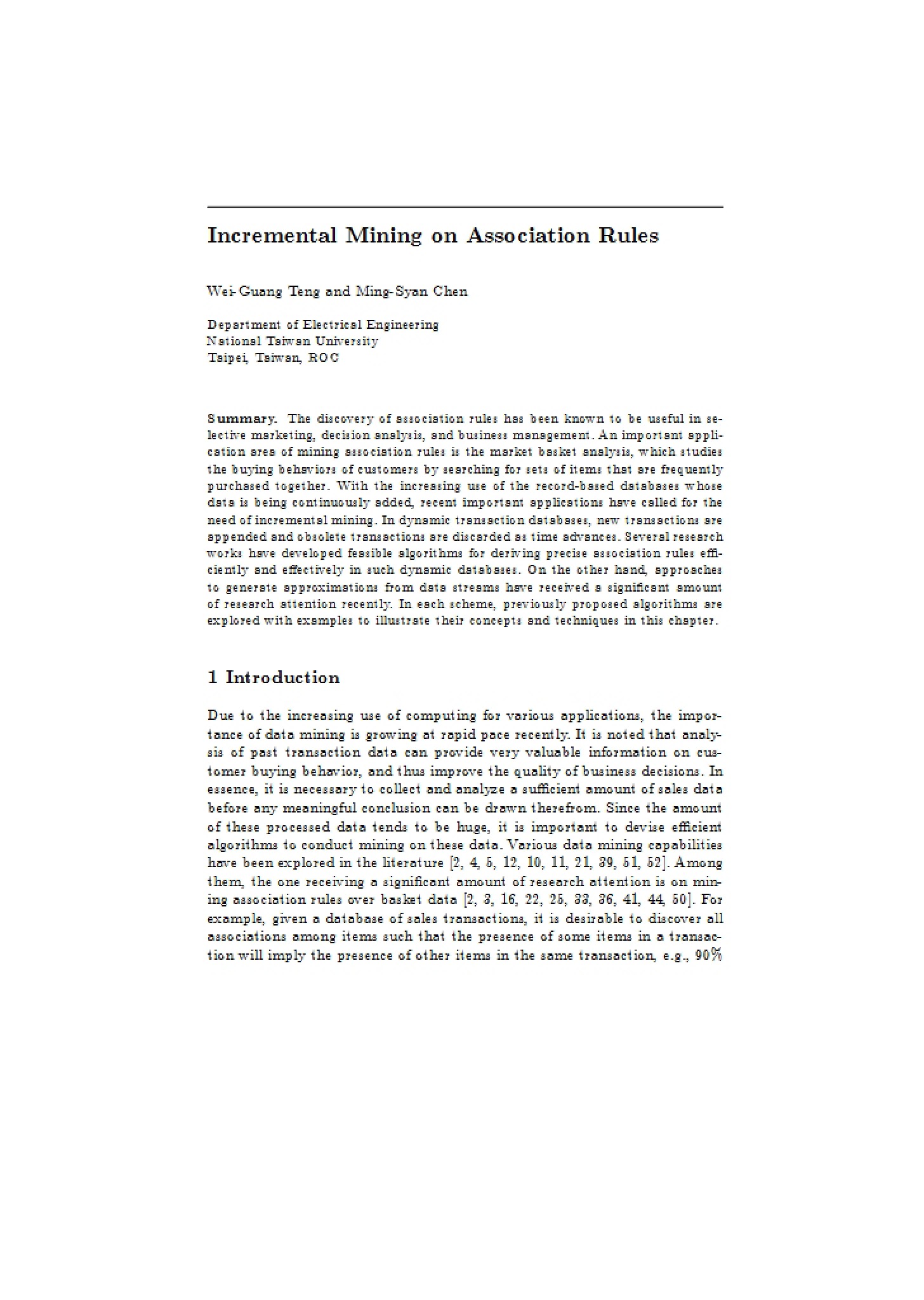 Association Rule Mining Incremental Approach