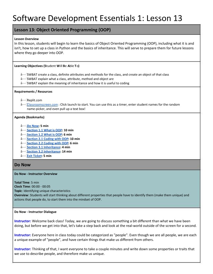 Python - Introduction to Object Oriented Programming