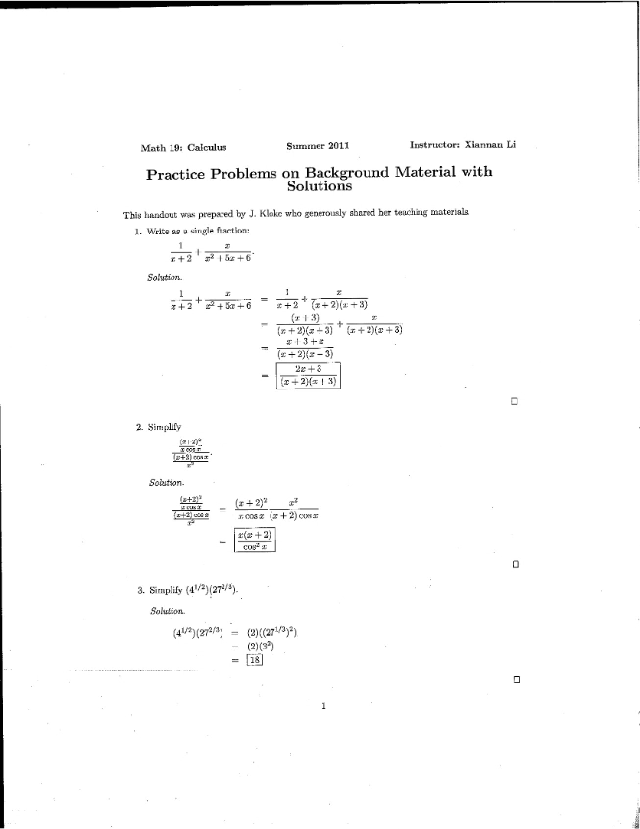 Calculus Lecture Notes