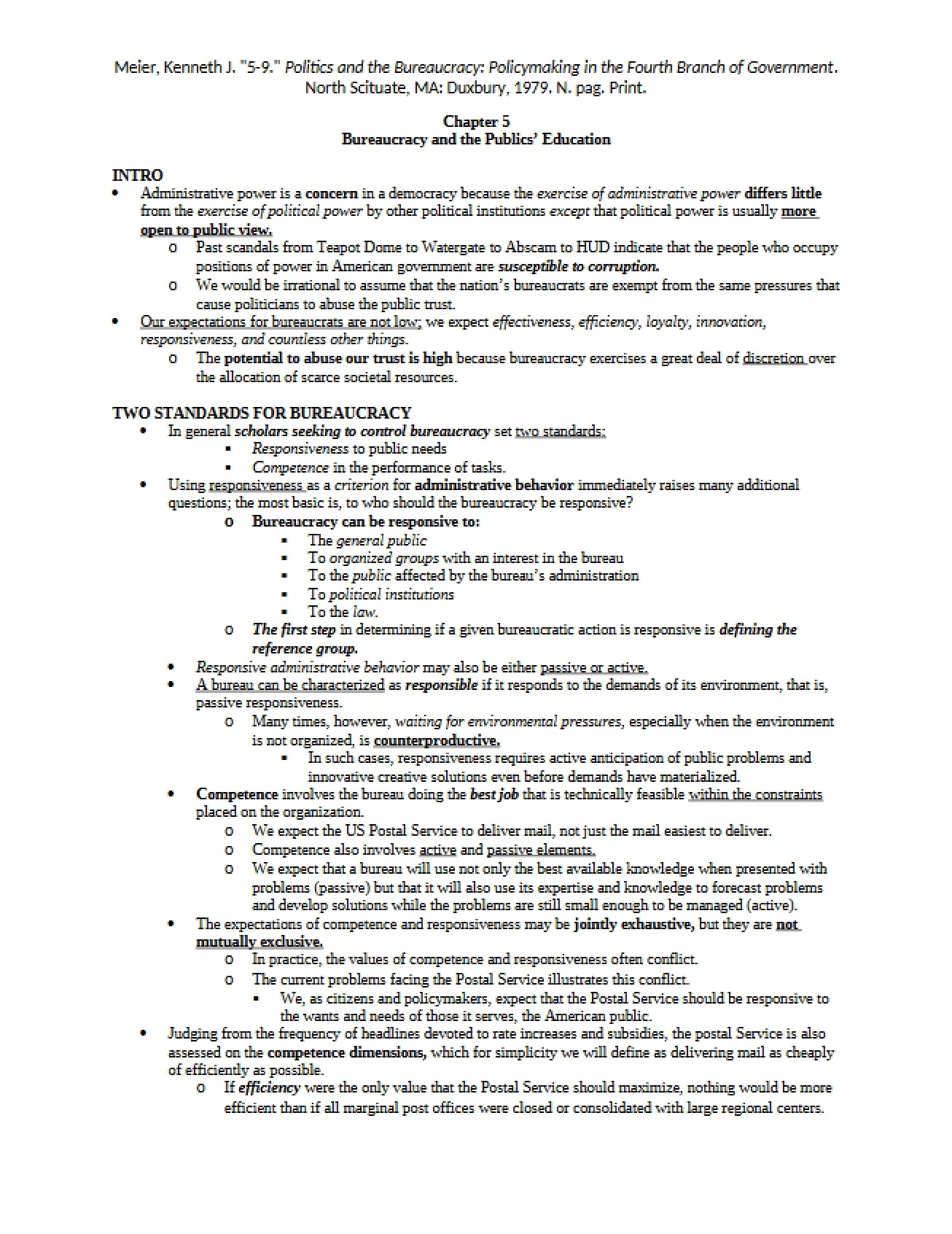 Public Education and Bureaucracy