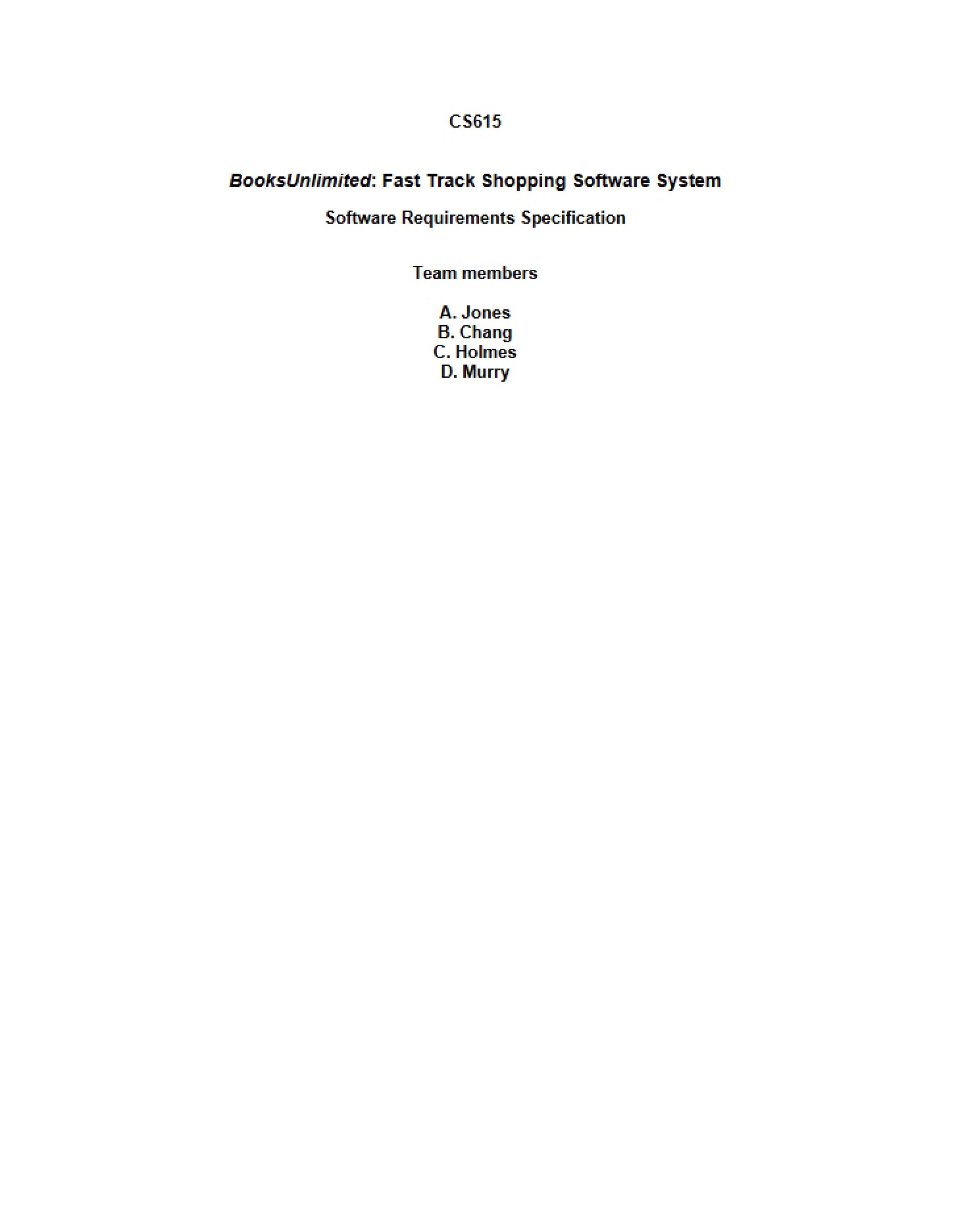 Specification for Software Requirements
