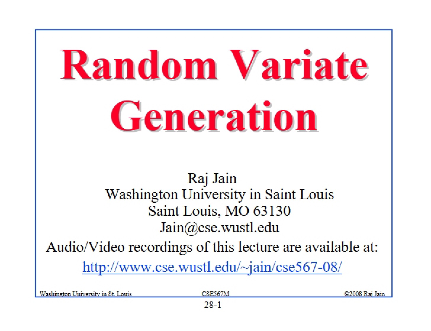 Generating Random Variates