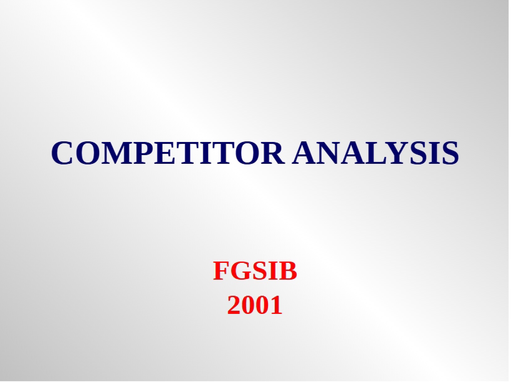 Analysis of Competitors