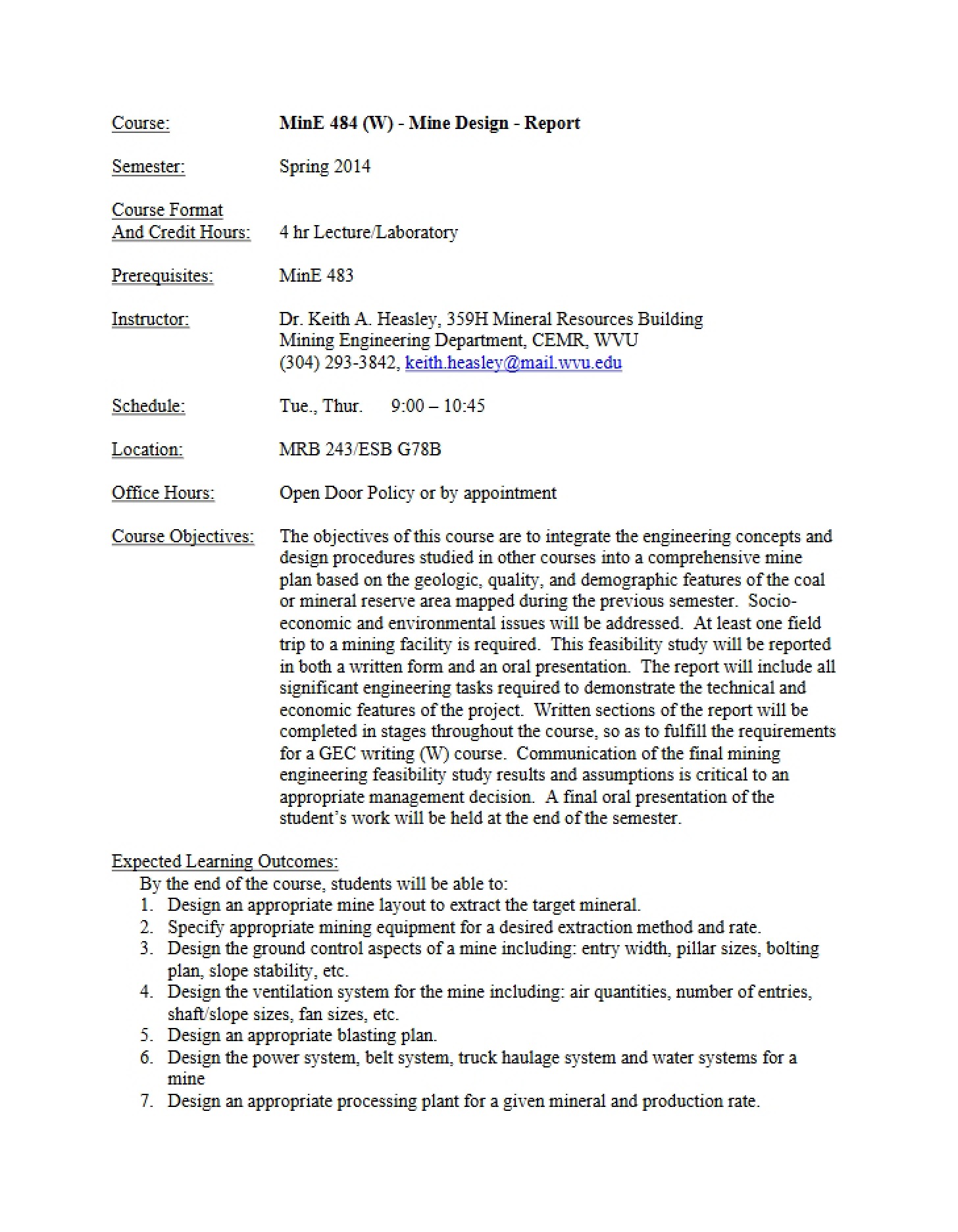 Course Guidelines