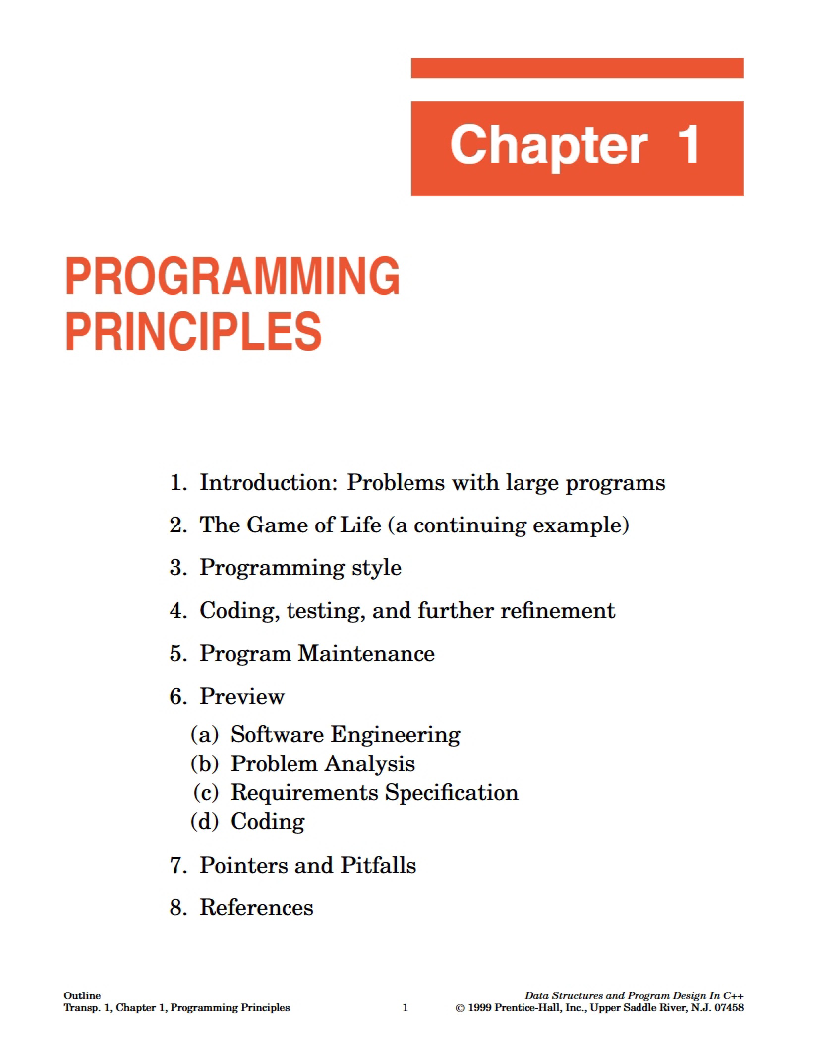 Principles of Programming Chapter One