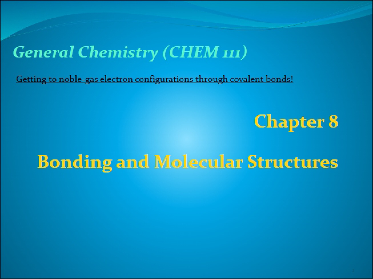 Molecular Structures and Bonding