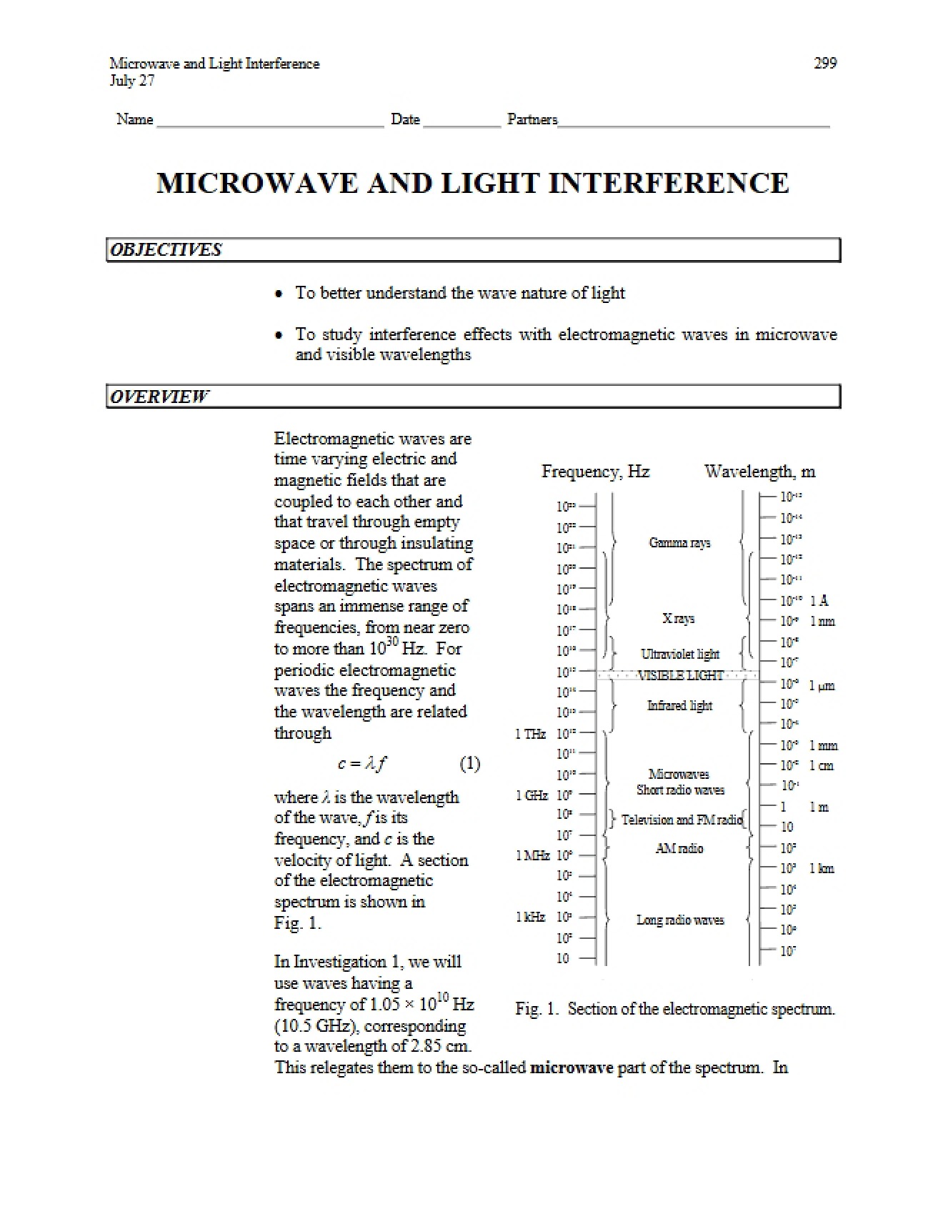 Interference Light and Microwave